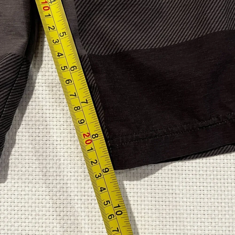 Prana Mens Board Shorts Charcoal Black‎ Plaid Recycled Stretch Swim Trunks 33